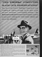 CAPITAL AIRLINES 1960 VICKERS VISCOUNT & UNIVAC COMPUTER REMINGTON RAND  AD