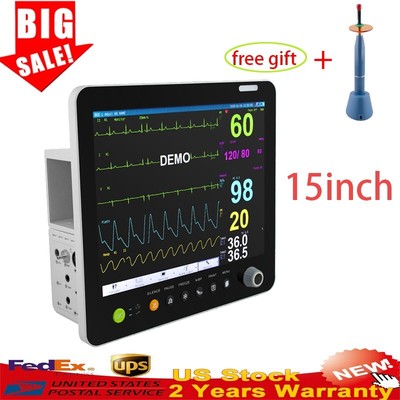 Medical Portable Multi-parameter 15 Inch Modular Plug-in Patient Monitor&gift US