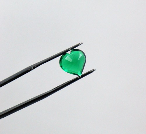 AAA Rated Lab Created Synthetic Nano Green Emerald Gemstone Jewelry Heart Shape - Picture 10 of 24