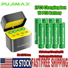 PUJIMAX 16 Rechargeable AA Li-Ion Battery 3400mWh 1.5V 2000 Cycles Fast Charge