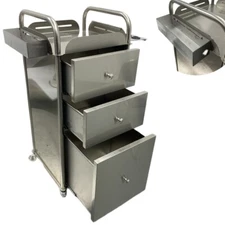 3 Drawers Mobile Tool Cabinet Multi-functional Barber Cabinet Nurse Cart