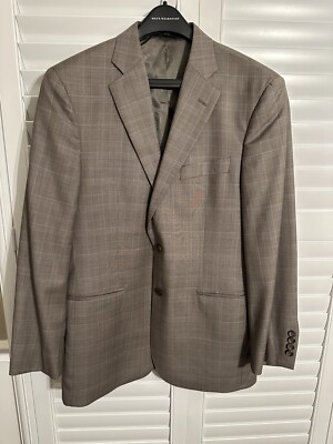 346 Brooks Brothers Madison Fit Men s Dress Blazer Size 40R Brown Window Pane