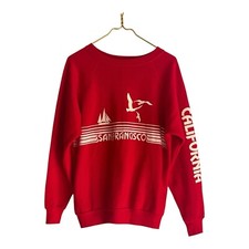 Vintage Ladies San Francisco California Sweatshirt Size large Red 1980s Crewneck