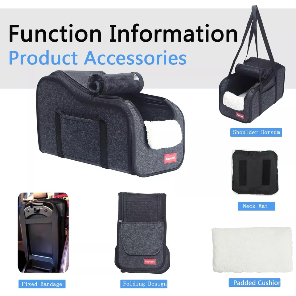 Dog Car Seat Center Console Car Seat for Small Pets Portable Booster