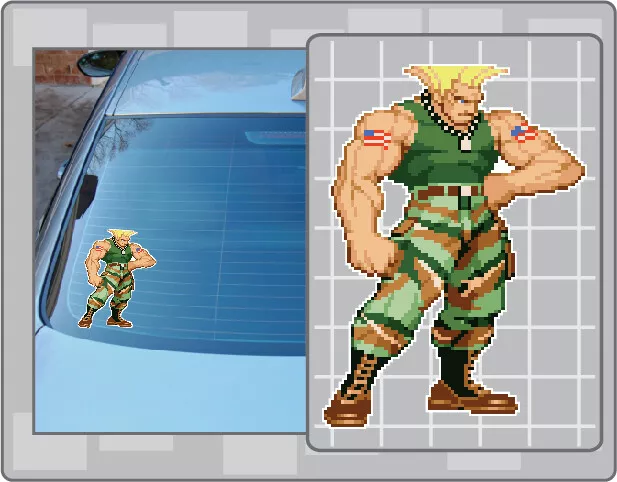 GUILE Vinyl Decal #1 Car Truck Sticker Street Fighter Sprite Decal