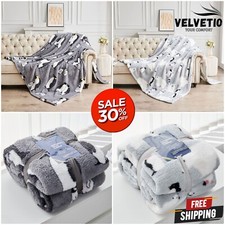 Large Teddy Fleece Throw Lightweight Thermal Warm Sofa Bed Blanket Double King