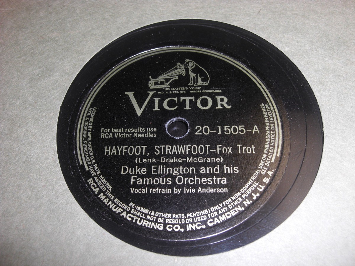 DUKE ELLINGTON VICTOR 78 RPM RECORD 20-1505 HAYFOOT STRAWFOOT