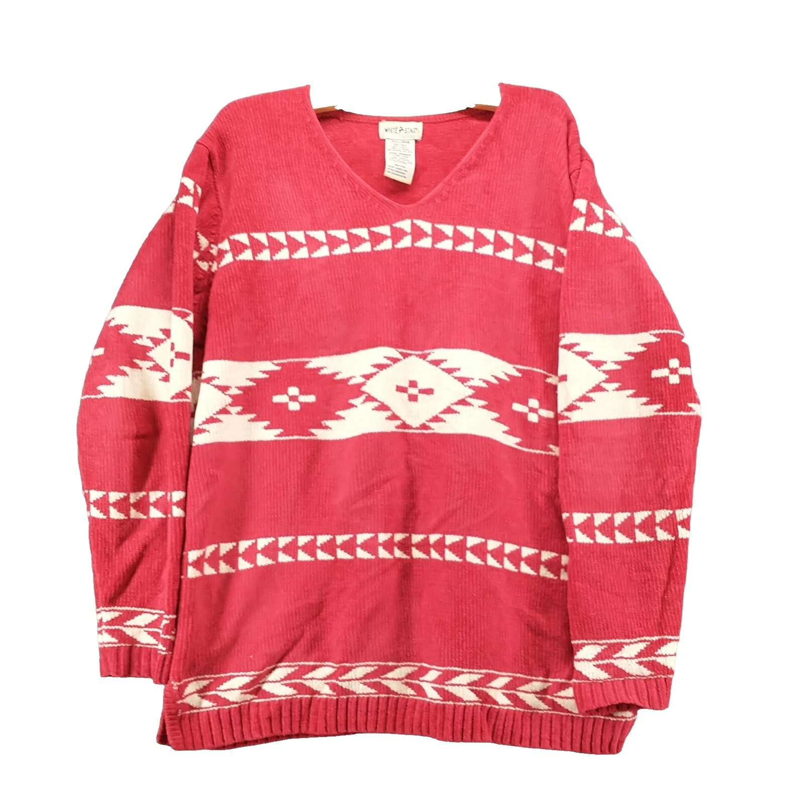 White Stag Acrylic V-Neck Sweaters for Women