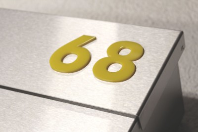 Hausnummer gelb Briefkasten Haustür Sprechanlage 65 mm hoch 0-9 a b c d e f g h