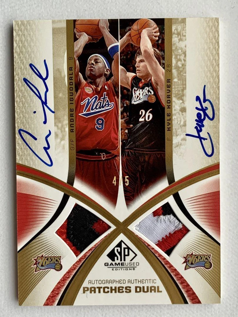 Andre Iguodala, Kyle Korver Autograph SP Basketball Card NM-EX Dual Patch 4/5