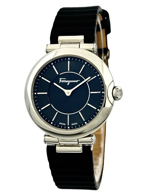 SALE! SALVATORE FERRAGAMO RETRO BLACK SKIN WATCH Salvatore Ferragamo Black Wristwatches for sale | eBay main image 4