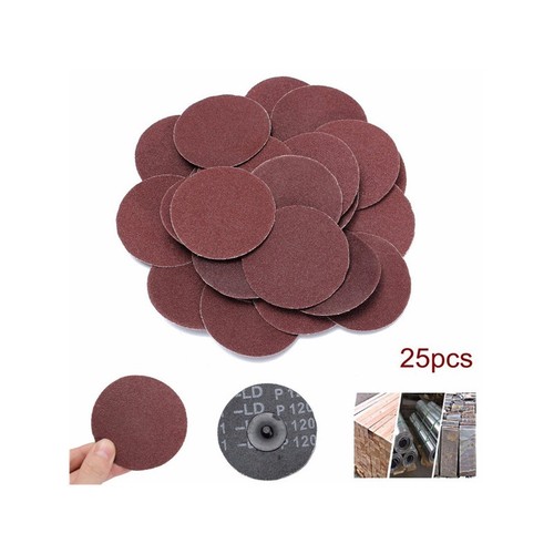 IIT 120 Grit 3" Sanding Discs Wheels With 1/4" Mandrel Roll Lock R Style 82080 - Picture 3 of 6