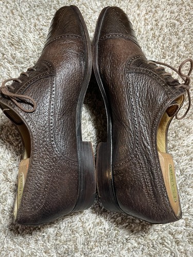 Moreschi ADRANO Peccary/Ostrich Leather Cap Toe OXFORD Size 11 Italy Dress Shoes - Picture 6 of 17