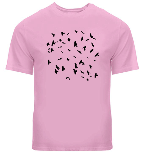 Beautiful flying back birds silhouette Mens/Unisex Tee T-Shirt Raven Bird Lovers - Picture 13 of 25