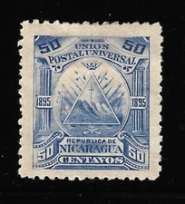 Nicaragua Scott 76 VF/XF Mint Hinged Issued 1895 Coat of Arms.