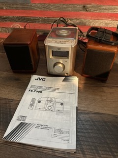 JVC FS 7000 Ultra Compact CD Stereo System SP UX7000 Speakers Manual Vintage