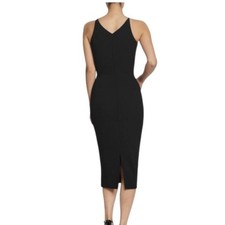 Dress The Population Black Lyla Crepe Sleeveless  Cocktail Midi Dress Size XL
