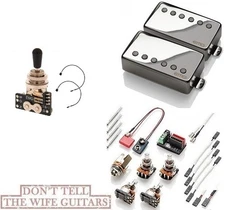 EMG JH SET JAMES HETFIELD CHROME STANDARD SPACED SHORT POTS + TOGGLE SWITCH