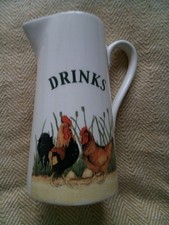 Leonardo Cockerel and Hen Drinks Jug Pitcher Chicken