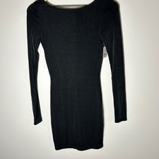 Intimately Free People Mini Dress Womens S Black Long Sleeve Open Back OB2016974