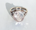 Vintage Ring Rock Crystal stone Silver 875 star USSR time Women Jewelry siz 6.25