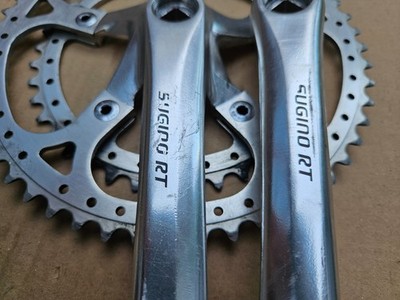 Vintage Sugino RT Drilled Road Bike Double Crankset 170mm 52/40