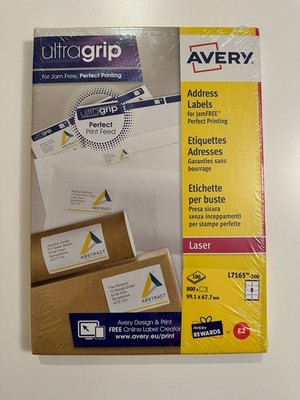 Avery Ultragrip Laser Etiketten L7165 - 8 pro Bogen, Karton mit 100 Blatt