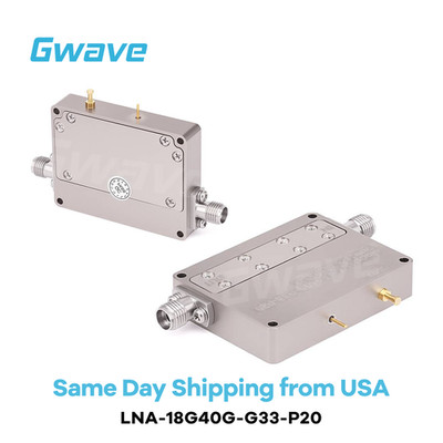 2.92 Female Low Noise Amplifier (LNA) | 33dB gain | 4.5dB Noise Figure, 18-40GHz