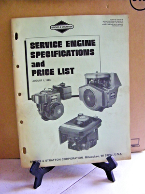 #ad VTG 1986 BRIGGS amp; STRATTON SERVICE ENGINE SPECIFICATIONS amp; PRICE LIST CATALOG $19.99