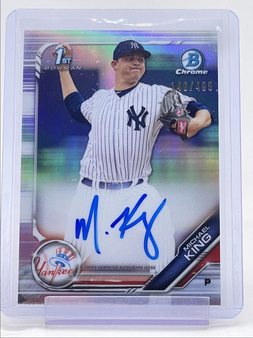 MICHAEL KING 2019 BOWMAN CHROME 1ST AUTOGRAPH REFRACTOR AUTO /499 Q1651