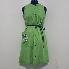 Vintage Handmade Green Embroidered Dress