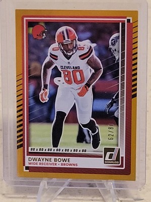 2025 Donruss NFL #121 Browns WR Dwayne Bowe GOLD "Jersey Number Edition" 62/80