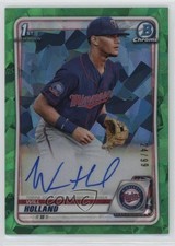 2020 Bowman Chrome Prospect Green Atomic Refractor 24/99 Will Holland Auto 6m1
