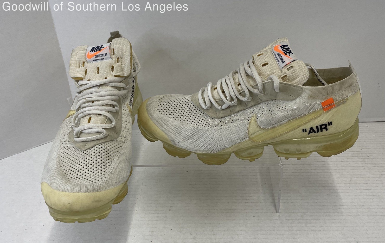 Nike Off-White Air VaporMax AA3831-100 Sail White Orange Men's US 13