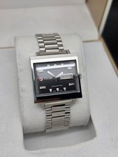Vintage Rado Manhattan Automatic Black Dial Day-Date Watch Swiss Made