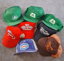 Lot of 8 VTG 80s 90s Trucker Hats Snapback Farmer Automotive Gas Station SOHIO