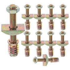 Sturdy Golden Iron Bed Frame Rail Fittings Hardware Kit for Home Repairs