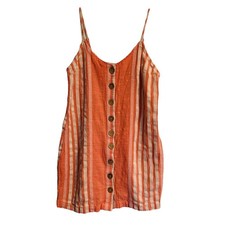 Rip Curl Women’s Sundress – Size M, Pink/White Striped, Cotton Blend