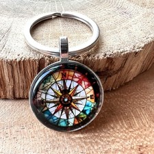 Schlüsselanhänger Kompass - Bunt Anhänger Autoschlüsselanhänger