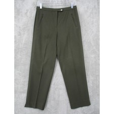 Vintage Talbots Pants 6 Petites Stretch Olive Green Ankle Office Career Trouser