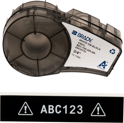 Authentic (M21-750-595-BK) All-Weather Vinyl Label for Indoor/Outdoor ID, Lab an