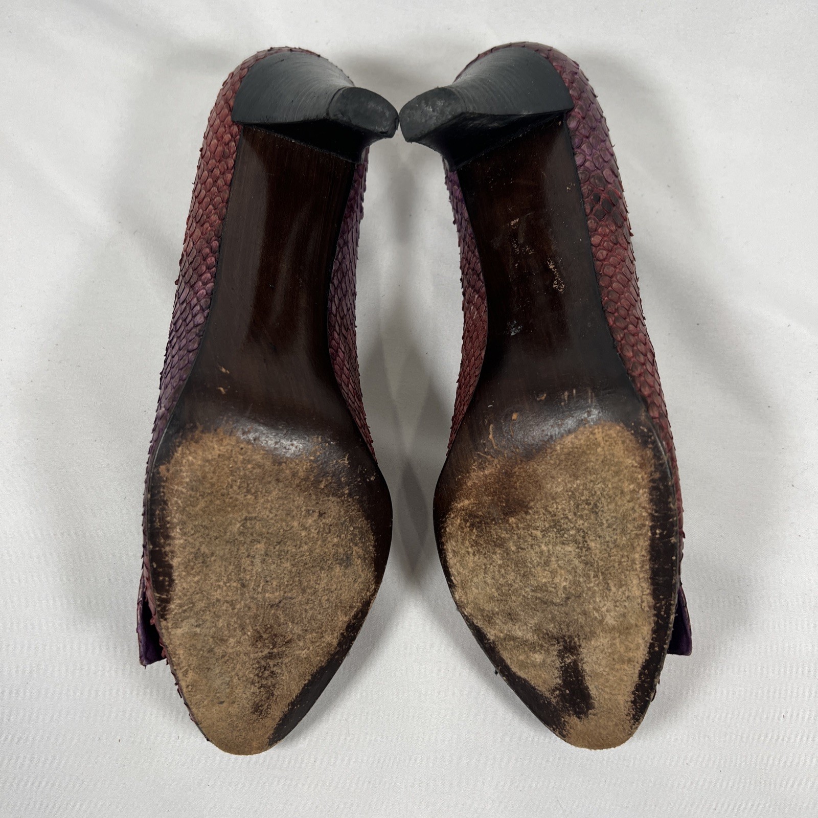 Stuart Weitzman Purple Pink Python Embossed Snake… - image 18