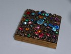 Vtg 1950s Rhinestone Double Miniature Brass Folding Picture Frame & Photos CJ74 — photo 6