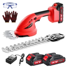 Hedge Trimmer Cordless,2 in 1 Hedge Shrub Grass Shears,21 V Electric Hedge Tr...