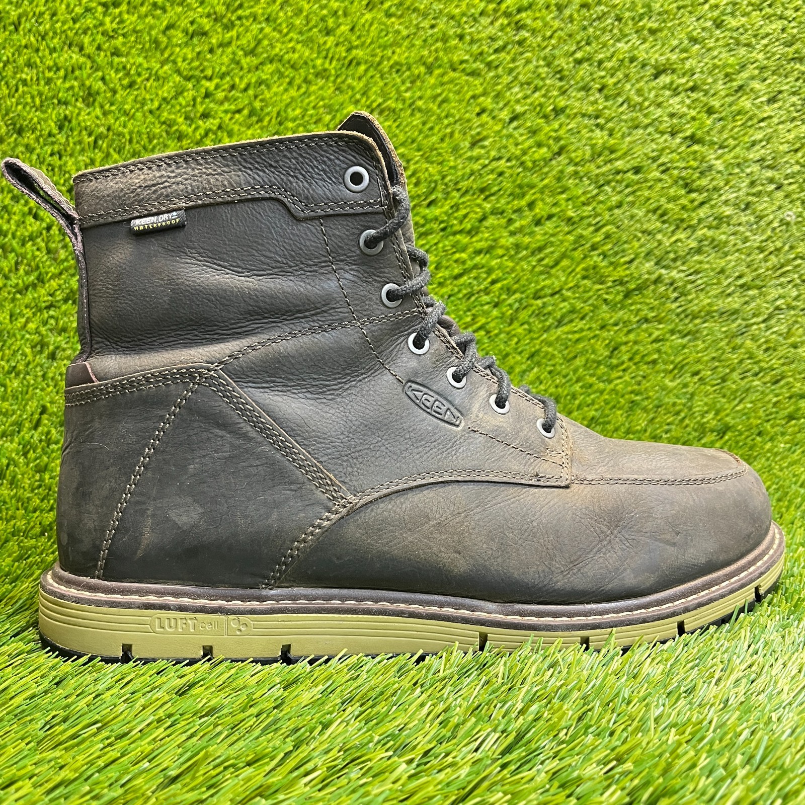 S Size 13 Dark Brown Waterproof Hard Toe Work Boots