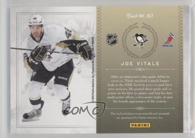 2011 Panini Rookie Anthology Treasures Signatures /499 Joe Vitale #157 Auto RC - Image 2 of 2