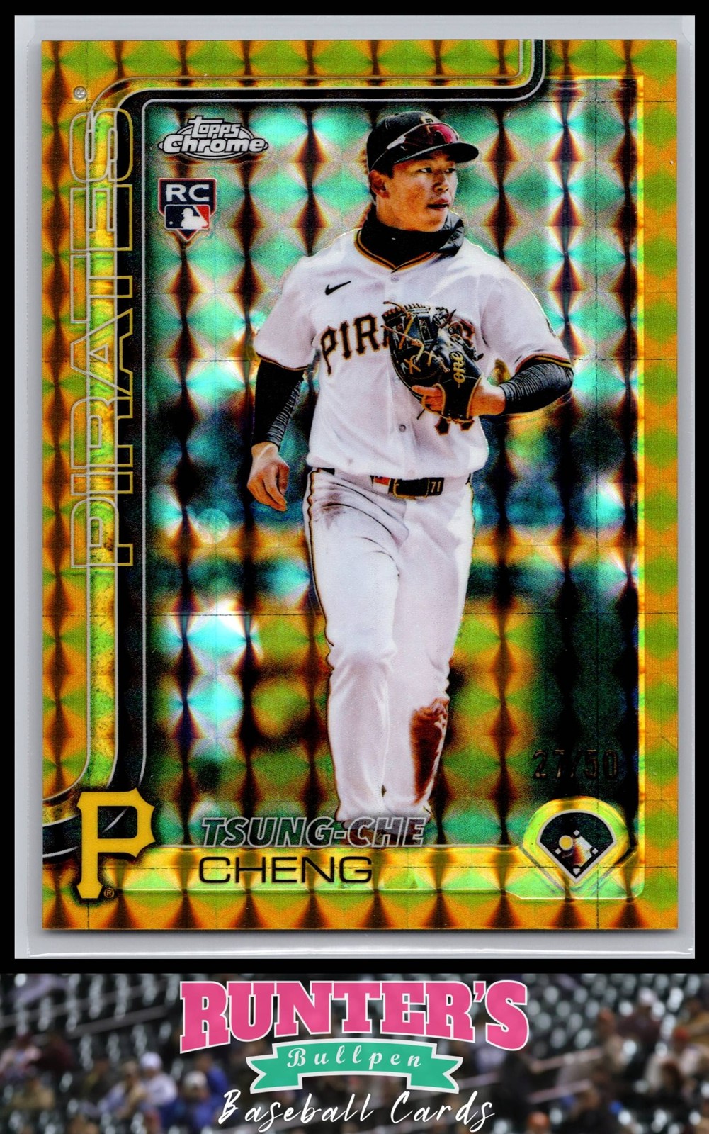 2025 Topps Chrome Update #USC74 Tsung-Che Cheng RC Gold Geometric Refractor /50