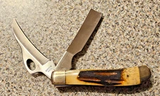 Vintage -FROST CUTLERY- One-Eyed Jack Trapper Pocket Knife - JAPAN