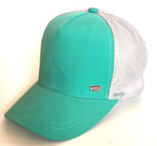 Sombrero de camionero Armani Exchange AIX con logotipo de metal verde espalda ajustable nuevo con etiquetas
