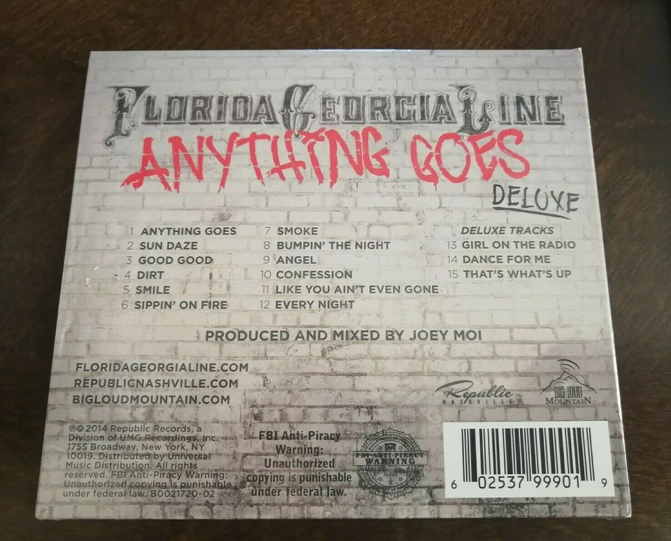 Anything Goes [Deluxe 3 Bonus] Florida Georgia Line (CD, 2014 Universal) NEW - Image 2 of 2